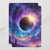 日食太陽のと天星宇宙空 招待状 (正面/裏面)