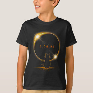 日食太陽の眼鏡を掛け太陽のたEclipse T猫 Tシャツ