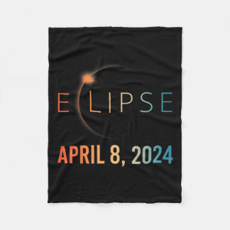 日食太陽の2024年4月8日皆食太陽の フリースブランケット