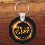日食太陽の2025年3月29日記念 キーホルダー (正面)
