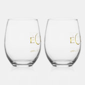 日食黄金天体記念のお土産 ステムなしワイングラス (正面)