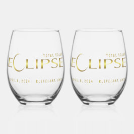 日食黄金天体記念のお土産 ステムなしワイングラス