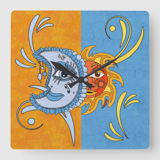 日食 スクエア壁時計 (正面)