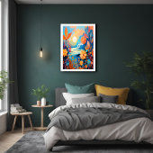 日鮮やかの入りフローラ風景自然アート ポスター