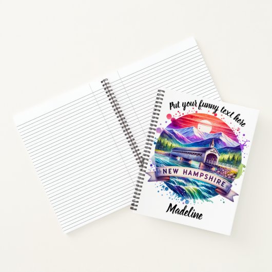 日鮮やか入りニューハンプシャーの屋根付き橋 ノートブック (内部)