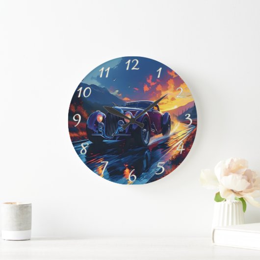 日鮮やか改造の入り時のクルージング ラージ壁時計 (ホーム)