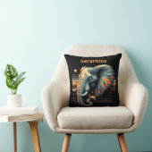 日鮮やか没パターン(の模様が)ある時の象 クッション (椅子)