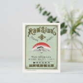 日鶴鳥ヴィンテージ絹日本のラベル ポストカード (スタンド正面)