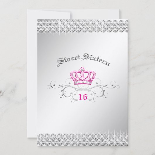 日|のSweet sixteenのHottのピンクのための311女王 招待状 (正面)