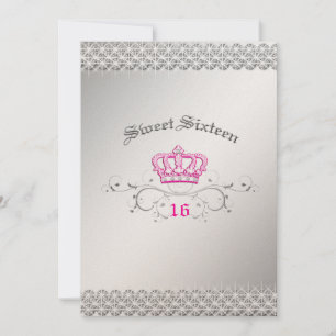 日 のSweet sixteenのHottのピンクのための311女王 招待状