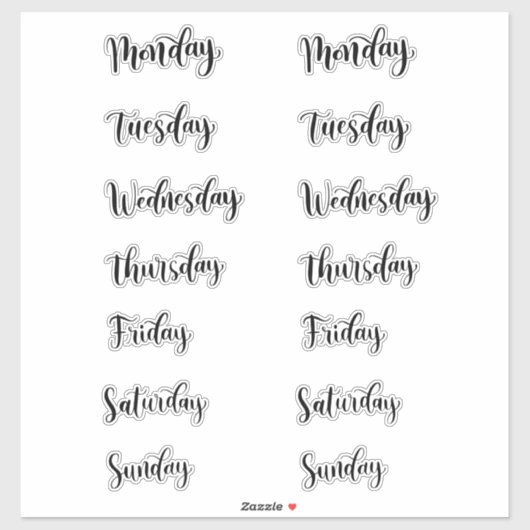 日・オブ・ザ・ウィーク シール (シート)