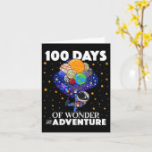 日・オブ・スクール宇宙飛行士宇宙・ボーイズ・キッズ100日目 カード (黄色い花)