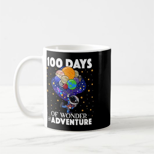 日・オブ・スクール宇宙飛行士宇宙・ボーイズ・キッズ100日目 コーヒーマグカップ (左)