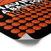 日・オブ・スクール・バスケットボール100日目の少年向けボール ポスター (角)