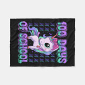 日・オブ・スクール・ユニコーン100頭が切れる日100日目 フリースブランケット (正面(横))