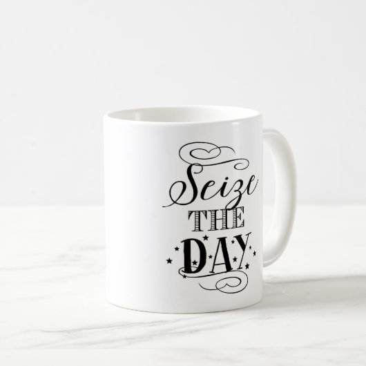 日-タイポグラフィのコーヒー・マグ--を握って下さい コーヒーマグカップ (正面右)