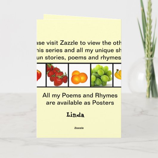 日-フルーツ5 カード (裏面)