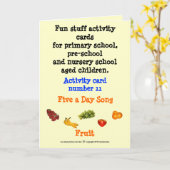 日-フルーツ5 カード (黄色い花)