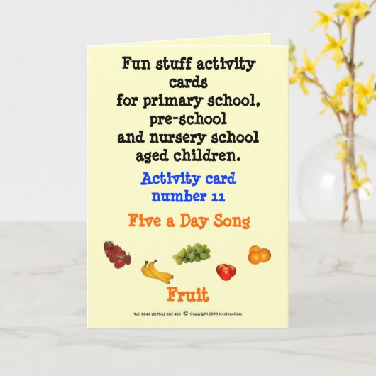 日-フルーツ5 カード (黄色い花)