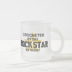 日、夜までにロックスターまでにCrocheter フロストグラスマグカップ