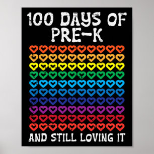 日Pre-k Loving Itハート100Th Day Of School Ki ポスター