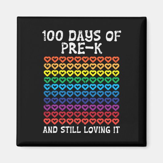 日Pre-k Loving Itハート100Th Day Of School Ki マグネット (正面)