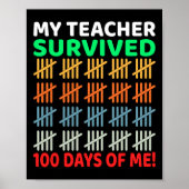 日Tee Kids 100Th Day Of School Costum ポスター (正面)