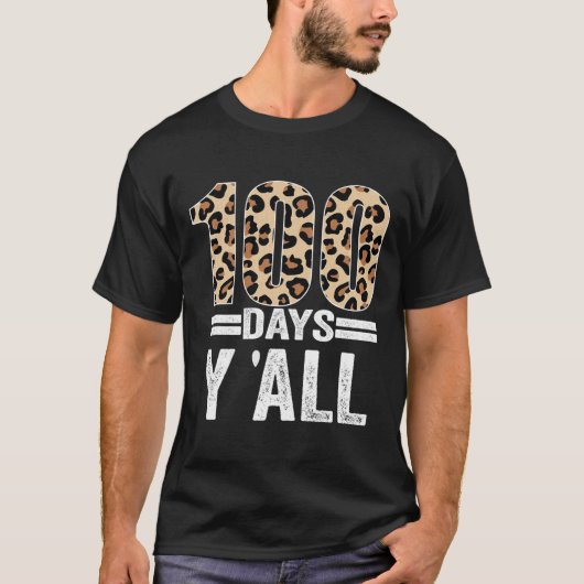 日Y'all Leopard先生学生Scの100日目 Tシャツ (正面)