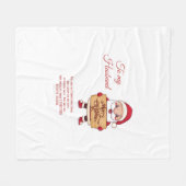 旦那へ聖降誕祭お目出度う フリースブランケット (正面(横))