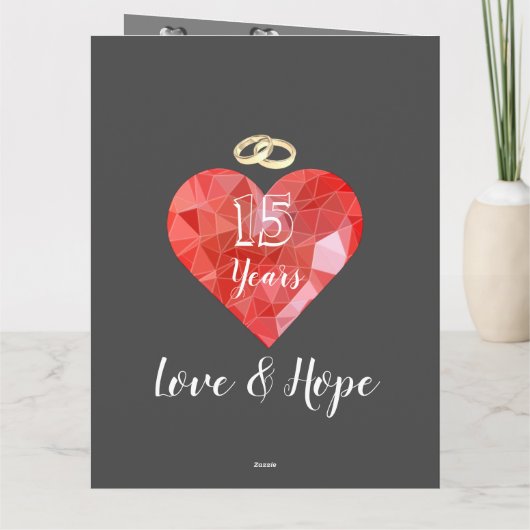 旦那パーソナライズされた15周年記念カード カード (裏面)