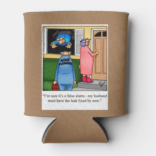 旦那笑わされる/配管工ユーモアクーラーボックス 缶クーラー (正面)