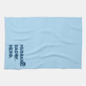 旦那。パパ。英雄。レトロ図 キッチンタオル (横)