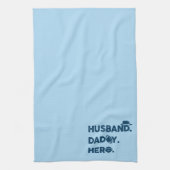 旦那。パパ。英雄。レトロ図 キッチンタオル (縦)