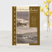 旦那On Your誕生日沿岸ボート カード (黄色い花)