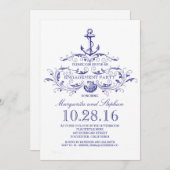 旧いかり航海の婚約パーティ招待状 招待状 (正面/裏面)