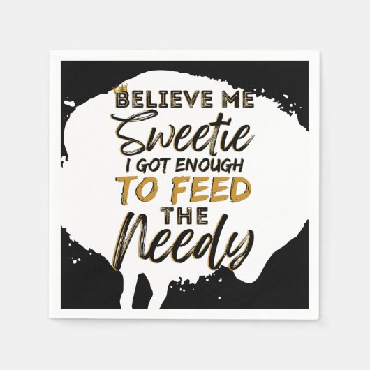 旧おもしろい校90のヒップホップ誕生日/ベビーシャワー スタンダードカクテルナプキン (正面)