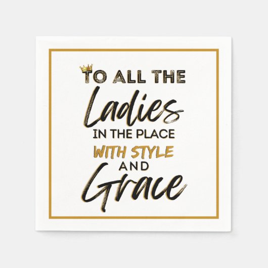 旧おもしろい校90のヒップホップ誕生日/ベビーシャワー スタンダードカクテルナプキン (正面)