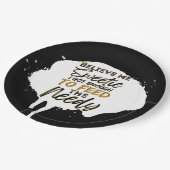 旧おもしろい校90のヒップホップ誕生日/ベビーシャワー ペーパープレート (アングル)