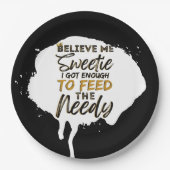 旧おもしろい校90のヒップホップ誕生日/ベビーシャワー ペーパープレート (正面)