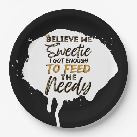 旧おもしろい校90のヒップホップ誕生日/ベビーシャワー ペーパープレート (正面)