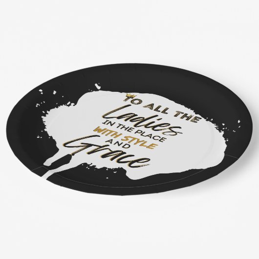 旧おもしろい校90のヒップホップ誕生日/ベビーシャワー ペーパープレート (アングル)