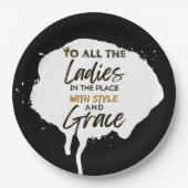 旧おもしろい校90のヒップホップ誕生日/ベビーシャワー ペーパープレート (正面)