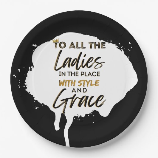 旧おもしろい校90のヒップホップ誕生日/ベビーシャワー ペーパープレート (正面)