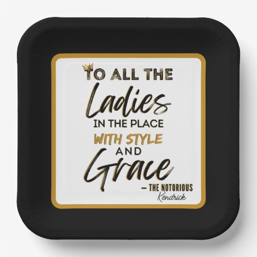 旧おもしろい校90のヒップホップ誕生日/ベビーシャワー ペーパープレート (正面)