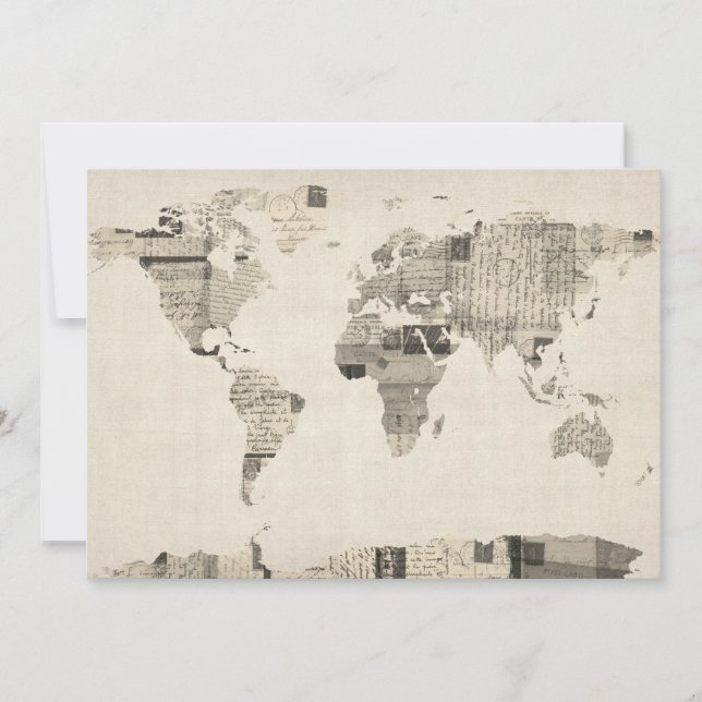 旧はがきの世界地図 (正面)