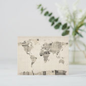 旧はがきの世界地図 ポストカード (スタンド正面)