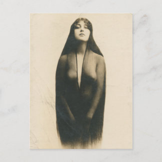 旧はがきガーリーセピア ポストカード