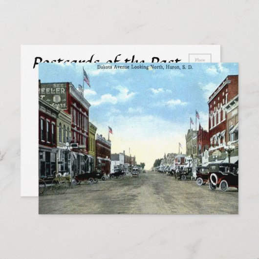 旧はがき – アメリカ・サウスダコタ州ヒューロン ポストカード (正面/裏面)