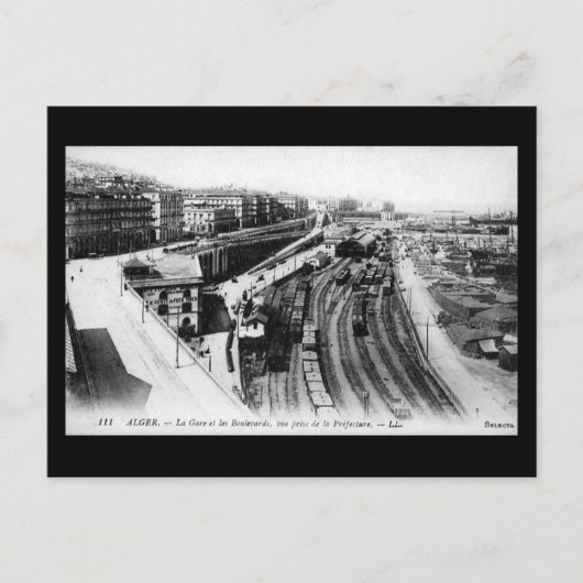 旧はがき – アルジェ鉄道駅 ポストカード (正面)
