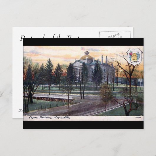 旧はがき – キャピトル建物、アウグスタ、メイン ポストカード (正面/裏面)